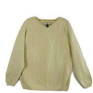 VTG Tommy Bahama Sweater Mens Large Cream V Neck Cable Knit Casual Golf Beach